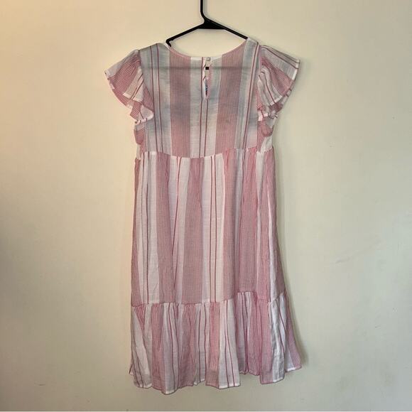 NWT Blu Pepper Shift Rayon Dress Floral Striped Medium - Picture 3 of 7